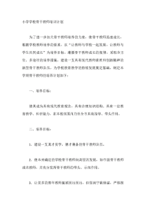 小学学校骨干教师培训计划-晓雯教务资料