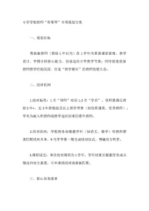 小学学校教师“传帮带”专项规划方案-晓雯教务资料
